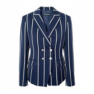 J Peterman Classic double breasted rowing blazer sz 4 preppy classic wool cotton